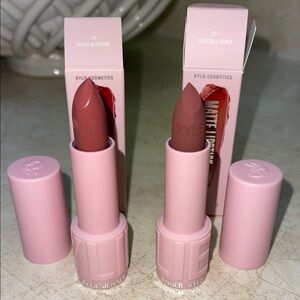 Kylie Cosmetics Lipstick Duo in Warm Red and matte Brown